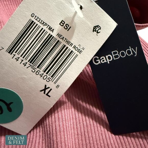 NEW GapBody Heather Rose Ribbed Lounge Pants Soft Stretch Sleepwear XL - Picture 5 of 6